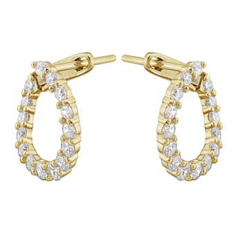 14K Yellow Gold 0.99ct Diamond Earrings