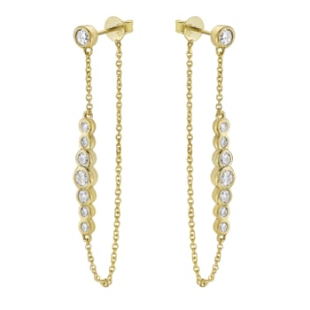 14K Yellow Gold 0.9ct Diamond Earrings