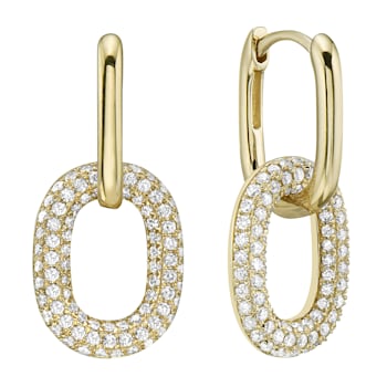 14K Yellow Gold 0.86ct Diamond Earrings