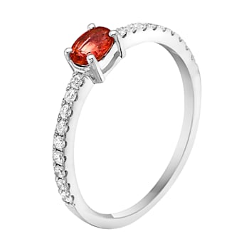 14K White Gold 0.43ct Ruby and Diamond Ring