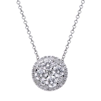 14KW 1.08ct Diamond Pendant With Chain