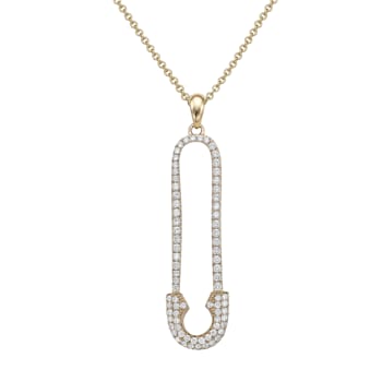 14KY 0.59ct Diamond Pendant With Chain