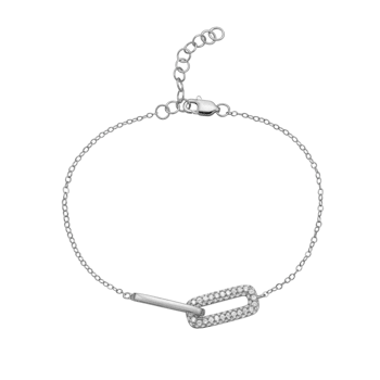14K White Gold 0.41ctw Diamond Paperclip Bracelet