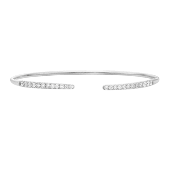 14K White Gold 0.81ctw Diamond Bangle