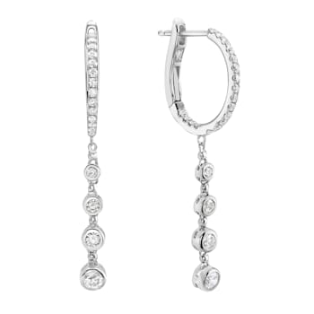 14K White Gold 0.86ct Diamond Earrings