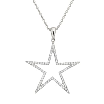 14KW 0.36ct Diamond Pendant With Chain