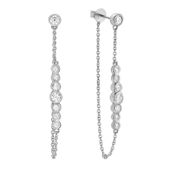 14K White Gold 0.9ct Diamond Earrings