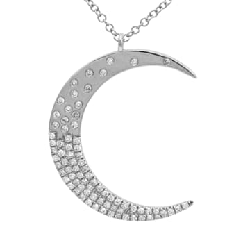 14KW 0.23ct Diamond Pendant With Chain