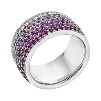 14K White Gold 4.79ct Pink Sapphire and Diamond Ring