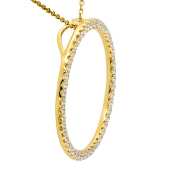 14KY 0.84ct Diamond Pendant With Chain