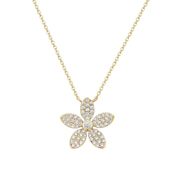 14KY 0.39ct Diamond Pendant With Chain