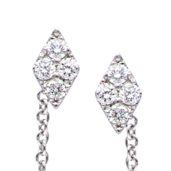 14K White Gold 0.14ct Diamond Earrings