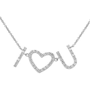 14KW 0.34ct Diamond Pendant With Chain