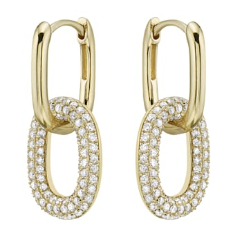 14K Yellow Gold 0.86ct Diamond Earrings