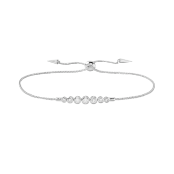 14K White Gold 0.34ctw Diamond Bolo Bracelet