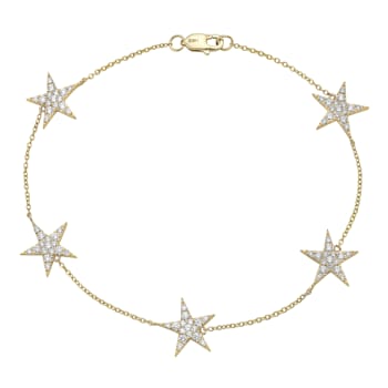 14K Yellow Gold 0.78ctw Diamond Stars Bracelet