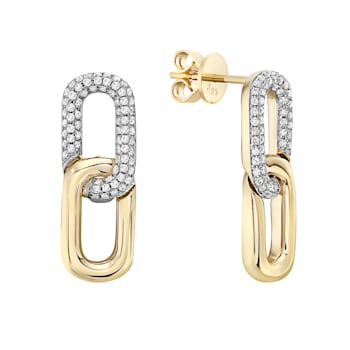 14K Yellow Gold 0.46ct Diamond Earrings