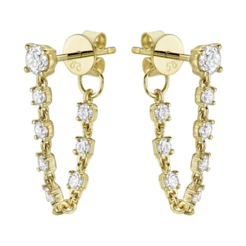 14K Yellow Gold 0.64ct Diamond Earrings