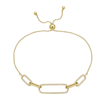 14K Yellow Gold 0.20ctw Diamond Bezel Bracelet