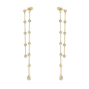 14K Yellow Gold 0.86ct Diamond Earrings
