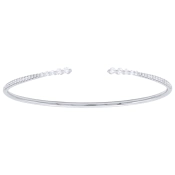 14K White Gold  0.53ctw Diamond Bangle