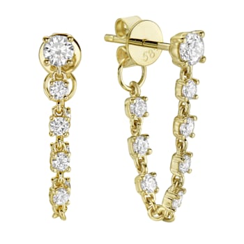 14K Yellow Gold 0.64ct Diamond Earrings