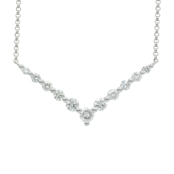 14KW 0.59ct Diamond Pendant With Chain