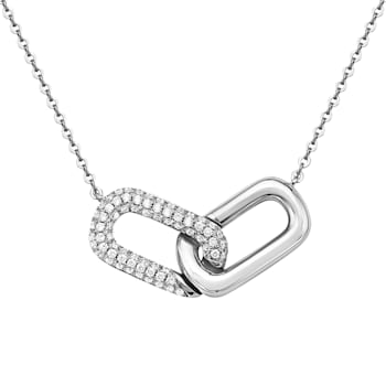 14KW 0.26ct Diamond Pendant With Chain