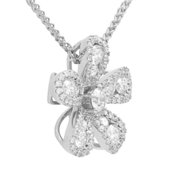 14KW 0.22ct Diamond Pendant With Chain