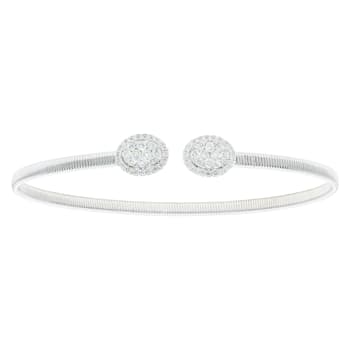 14K White Gold 0.60ctw Diamond Bangle