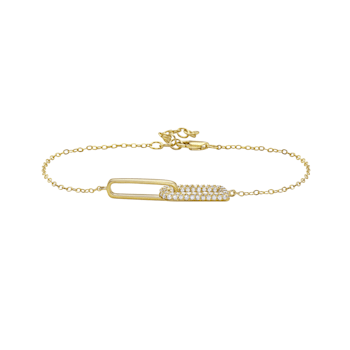 14K Yellow Gold 0.41ctw Diamond Paperclip Bracelet