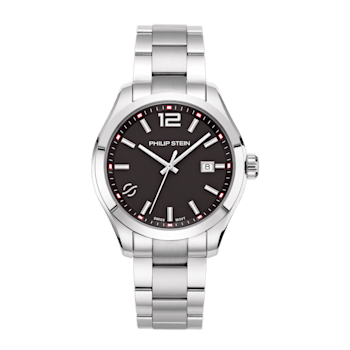 Philip Stein Traveler Swiss Ronda 515 42mm Classic Black Dial Watch - 92-CBK-SS