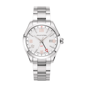 Philip Stein Traveler Swiss Ronda 515.24H 42mm White Watch - 92-GMTWRG-SS