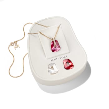 Mattioli small Puzzle pendant giftbox in 18-karat rose gold and white diamonds