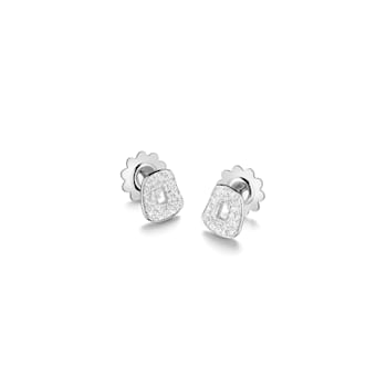 Mattioli mini Puzzle earrings in white gold and white diamonds