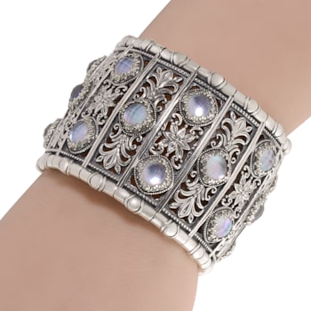 Konstantino Aura Sterling Silver and Rock Crystal Bangle Bracelet