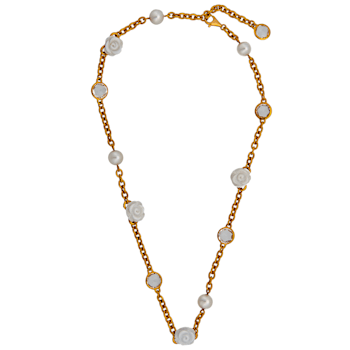 Mimi Milano 18K Rose Gold And White Agate Necklace