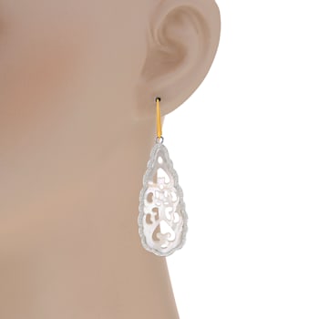 Mimi Milano Shelley 18K White Gold Mother of Pearl and Diamond Earrings