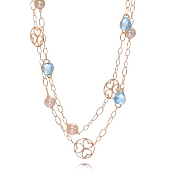 Mimi Milano Juliet 18K Rose Gold and Pink Cultured Pearl Necklace