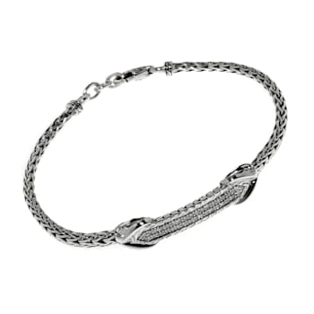 John Hardy Classic Chain Sterling Silver Diamond 0.30ctw Bracelet