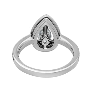 FRED Lovelight Platinum Pear Cut Center Diamond 0.30ct. E-VVS1, 0.65ct.
tw. Ring sz 5.75