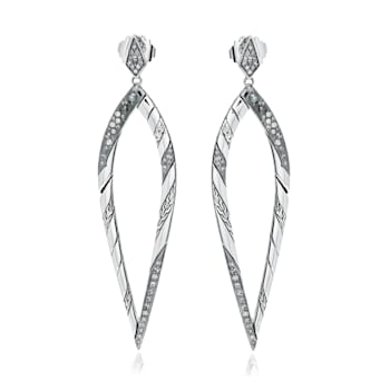 John Hardy Lahar Sterling Silver Diamond 1.10ctw Drop Earrings