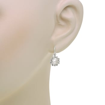 Suzanne Kalan 14K White Gold and White Topaz Drop Earrings