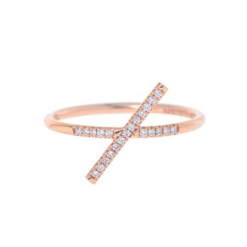 Suzanne Kalan 18K Rose Gold Diamond Ring sz 6.75