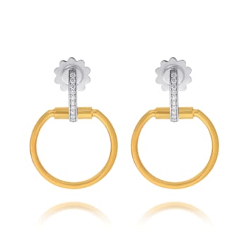 Roberto Coin Classic Parisienne 18K Yellow & White Gold Diamond Drop Earrings.