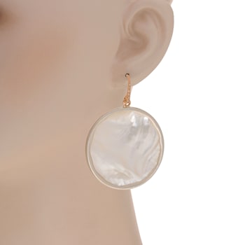 Mimi Milano Shelley 18K Rose Gold Mother of Pearl Earrings and Brown Diamonds