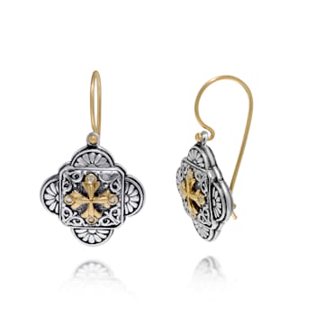 Konstantino 18K Yellow Gold and Sterling Silver Diamond Drop Earrings