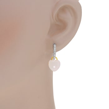 Mimi Milano Juliet 18K White and Rose Gold Diamond Milky Quartz Earrings
