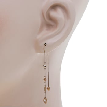 Kendra Scott Yves 14K Yellow Gold Diamond and Rainbow Moonstone Threader Earrings