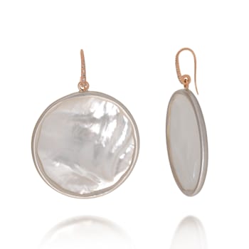 Mimi Milano Shelley 18K Rose Gold Mother of Pearl Earrings and Brown Diamonds